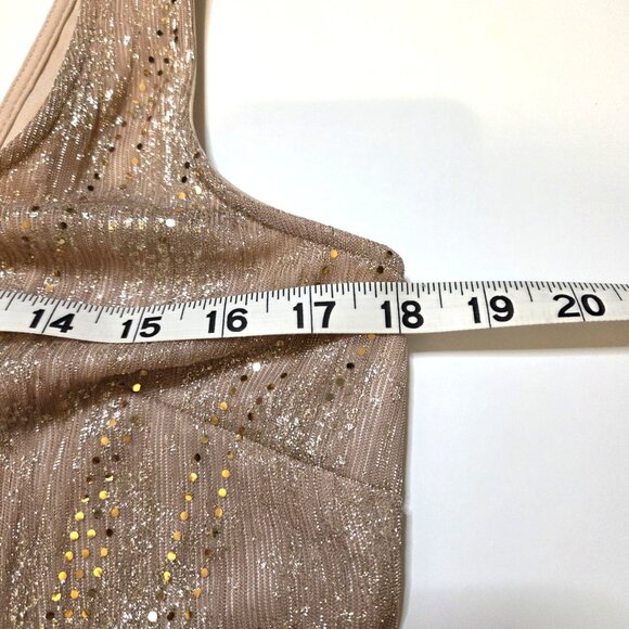 Alex Evenings Twinset Champagne Metallic Knit Size SP - Picture 6 of 7
